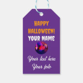 Neon Halloween pumpkins Cadeaulabel (Achterkant)