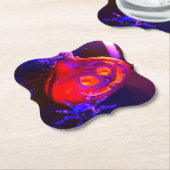 Neon Halloween pumpkins Kartonnen Onderzetters (Gekanteld)