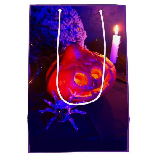 Neon Halloween pumpkins Medium Cadeauzakje (Achterkant)