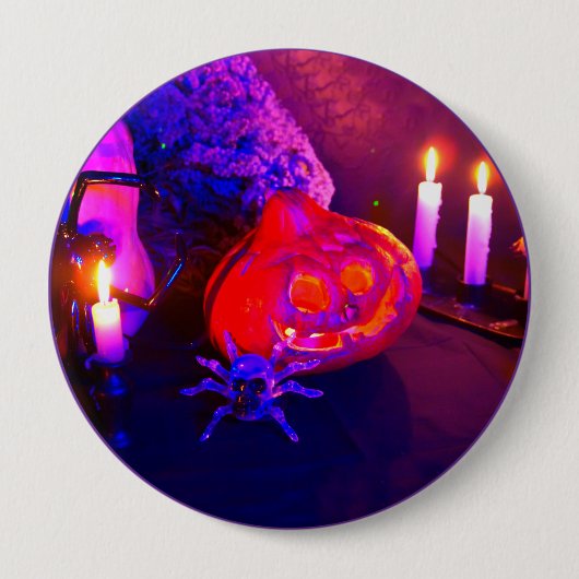 Neon Halloween pumpkins Ronde Button 4,0 Cm (Voorkant)