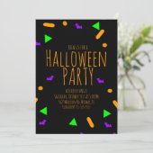 Neon Halloween Sprinkles Birthday Party Event Kaart (Staand voorkant)