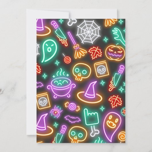 Neon Halloween Verjaardag Kaart (Achterkant)