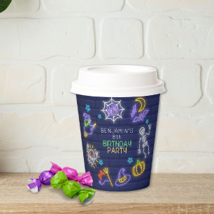 Neon Halloween Verjaardag Papieren Bekers