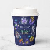 Neon Halloween Verjaardag Papieren Bekers (Achterkant)