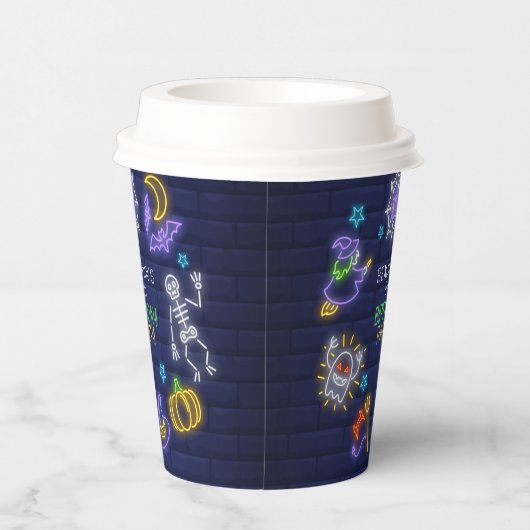 Neon Halloween Verjaardag Papieren Bekers (Rechts)