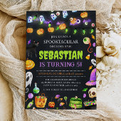 Neon Halloween verjaardagsfeest, Halloween verjaar Kaart