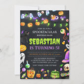 Neon Halloween verjaardagsfeest, Halloween verjaar Kaart (Voorkant)