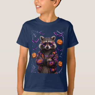 Neon Halloween Wasbeer: Midnight Swagger 🌙🕶️🕷️ T-shirt