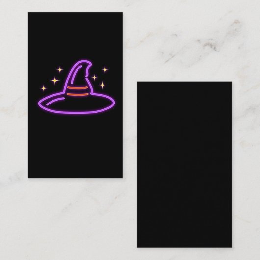 Neon Halloween Witch Pet Gift Idea Retro Magic Visitekaartje (Voorkant / Achterkant)