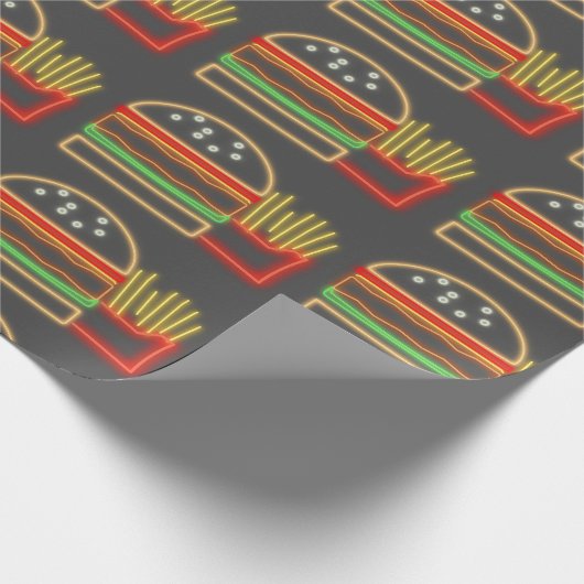 Neon Hamburger Cadeaupapier (Hoek)