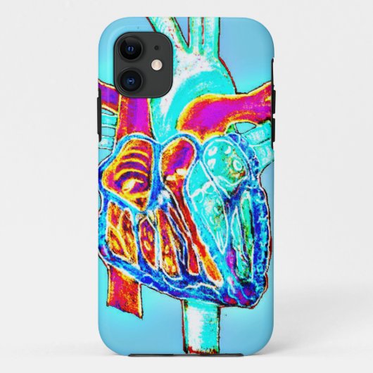 Neon Hand Drawn Anatomical Heart Case-Mate iPhone Case (Achterkant)