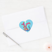 Neon Hand Drawn Anatomical Heart Hart Sticker (Envelop)