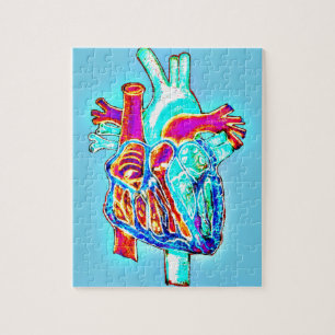 Neon Hand Drawn Anatomical Heart Legpuzzel