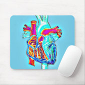 Neon Hand Drawn Anatomical Heart Muismat (Met muis)