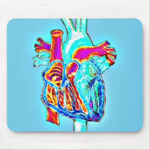 Neon Hand Drawn Anatomical Heart Muismat
