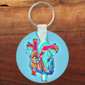 Neon Hand Drawn Anatomical Heart Sleutelhanger (Voorkant)