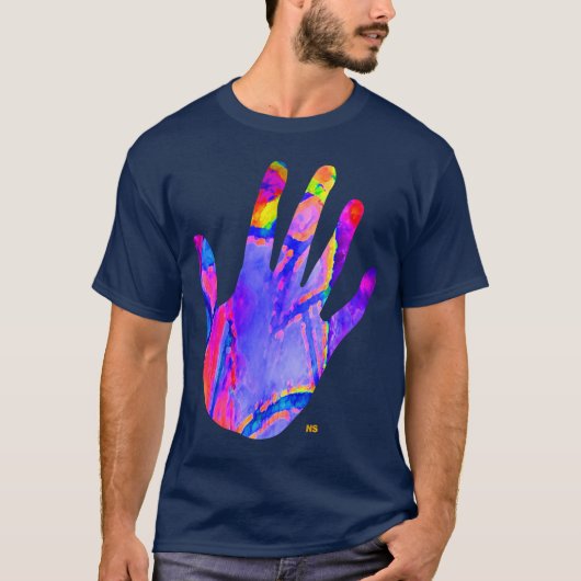 Neon hand t-shirt (Voorkant)