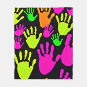 Neon handafdruk graffiti patroon fleece deken (Voorkant)
