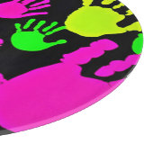 Neon handafdruk graffiti patroon snijplank (Hoek)
