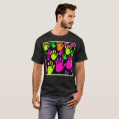 Neon handafdruk graffiti patroon t-shirt (Voorkant volledig)