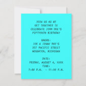 NEON HANDS STACKED BIRTHDAY PARTY & ANY INVITATION KAART (Achterkant)