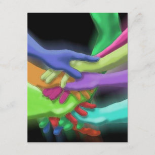 NEON HANDS STACKED BIRTHDAY PARTY & ANY INVITATION KAART