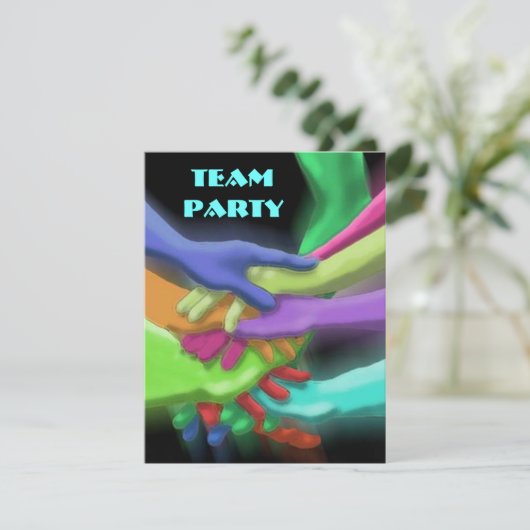 NEON HANDS STACKED GET-SATHER ARTIJ INVITATION KAART (Staand voorkant)