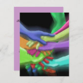 Neon Hands Stapelde Purim Party Bash Uitnodigingen (Voorkant / Achterkant)