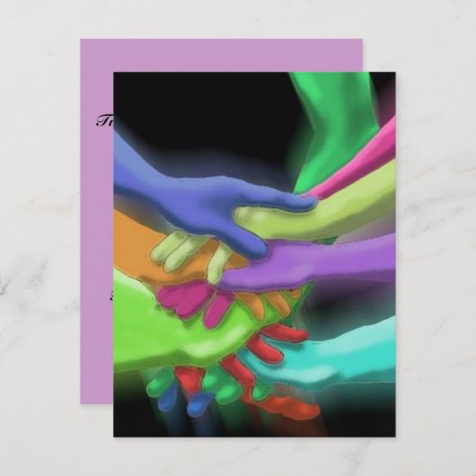 Neon Hands Stapelde Purim Party Bash Uitnodigingen (Voorkant / Achterkant)