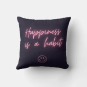 Neon Happiness is een Habit Art Kussen (Achterkant)