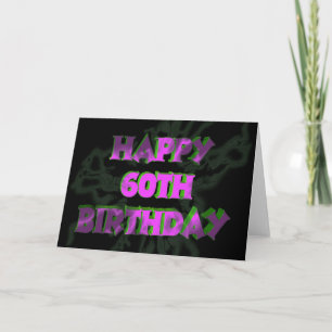 Neon Happy 60th Birthday Kaart