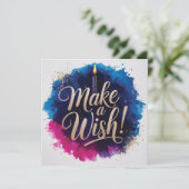 Neon Happy Birthday Design Kaart (Staand voorkant)