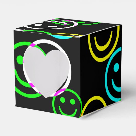 Neon Happy Face Collage Gift Box Bedankdoosjes (Voorkant Zijde)