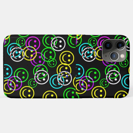 Neon Happy Face iPad hoesje (Achterkant (horizontaal))