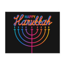 Neon Happy Hanukkah Menorah