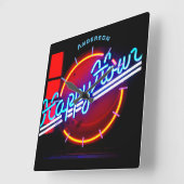Neon Happy Hour Bar Den Mancave Aangepaste muur Vierkante Klok (Hoek)
