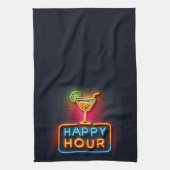 Neon Happy Hour Sign Theedoek (Verticaal)