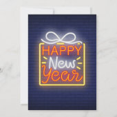 Neon Happy New Years Eve Party Kaart (Achterkant)