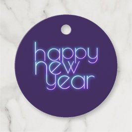 Neon Happy Nieuwjaar Bedankjes Labels
