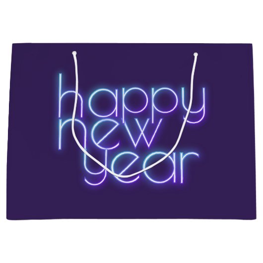 Neon Happy Nieuwjaar Groot Cadeauzakje (Voorkant)