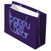 Neon Happy Nieuwjaar Groot Cadeauzakje (Voorkant Gekanteld)