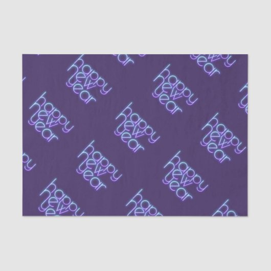 Neon Happy Nieuwjaar Tissuepapier (Voorkant)