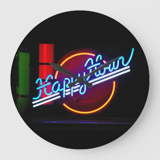 NEON HAPPY UUR UME BAR WALL CLOCK GROTE KLOK (Voorkant)