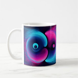 Neon Harmony: Een moderne interpretatie van Yin Ya Koffiemok