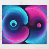 Neon Harmony: Een moderne interpretatie van Yin Ya Sparkling Wijnetiket (Enkel label)