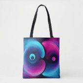 Neon Harmony: Een moderne interpretatie van Yin Ya Tote Bag (Voorkant)
