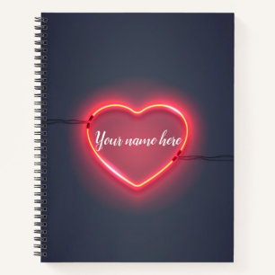 Neon Hart Bord Notitieboek