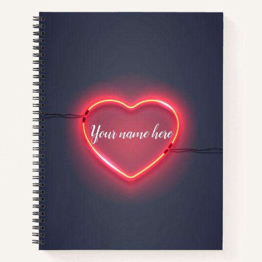 Neon Hart Bord Notitieboek (Voorkant)