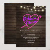 Neon Hart Elektrische Schuur Trouwstring Lichten Kaart (Voorkant / Achterkant)