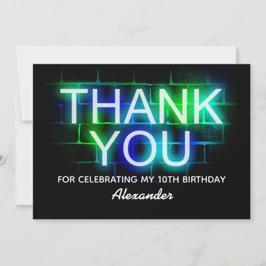 Neon Hartelijk dank Bedankkaart (Voorkant)